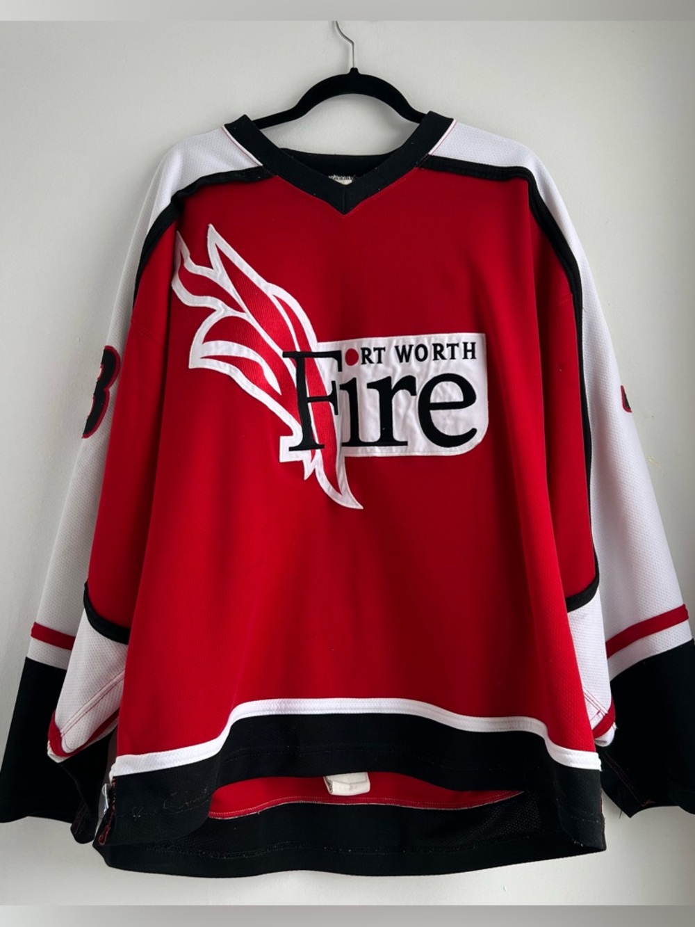 Vintage Game Worn Fort Worth Fire CHL Dave Lylyk Hockey Jersey Size‎ 54 XL